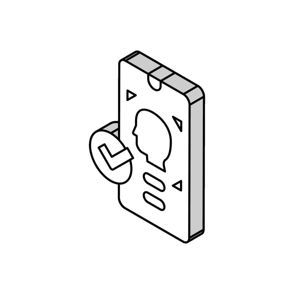 smartphone unblocked with face id isometric icon vector illustration