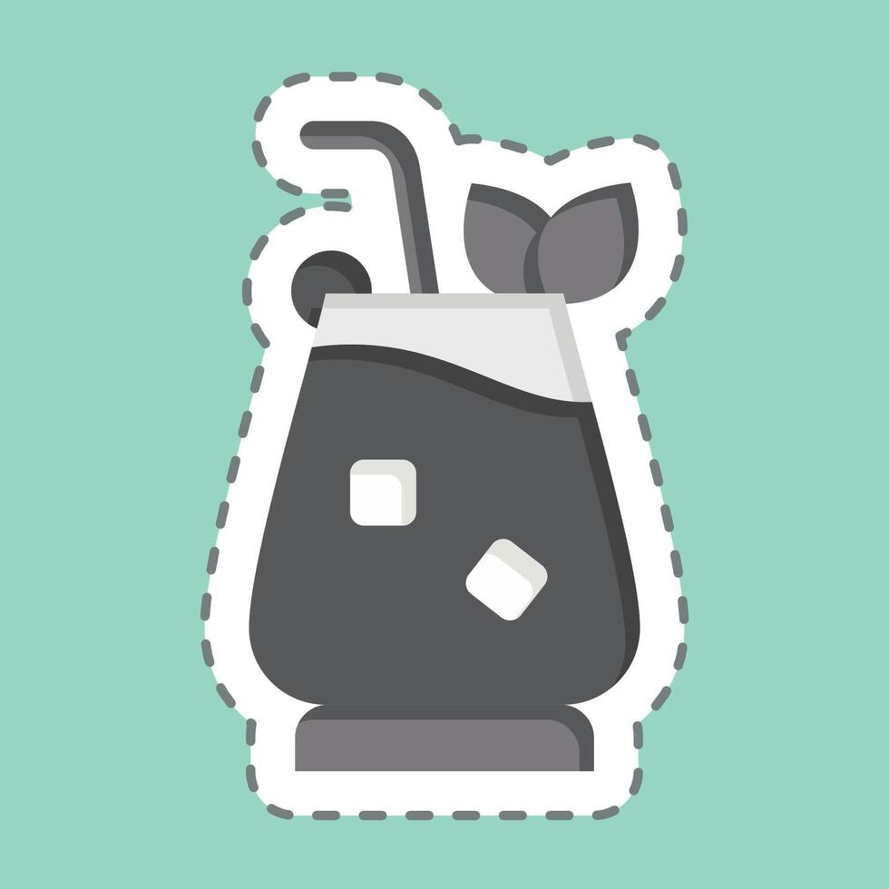 Sticker line cut Mai Tai. related to Cocktails,Drink symbol. simple design editable. simple illustration vector