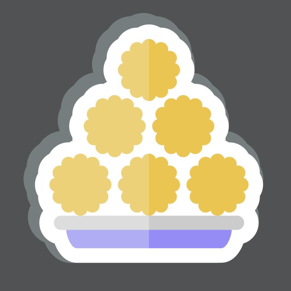 Sticker Meatball. related to Fast Food symbol. simple design editable. simple illustration vector