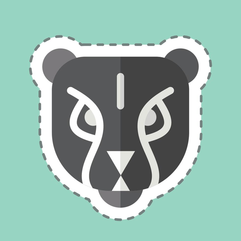 Sticker line cut Puma. related to Kenya symbol. simple design editable. simple illustration vector