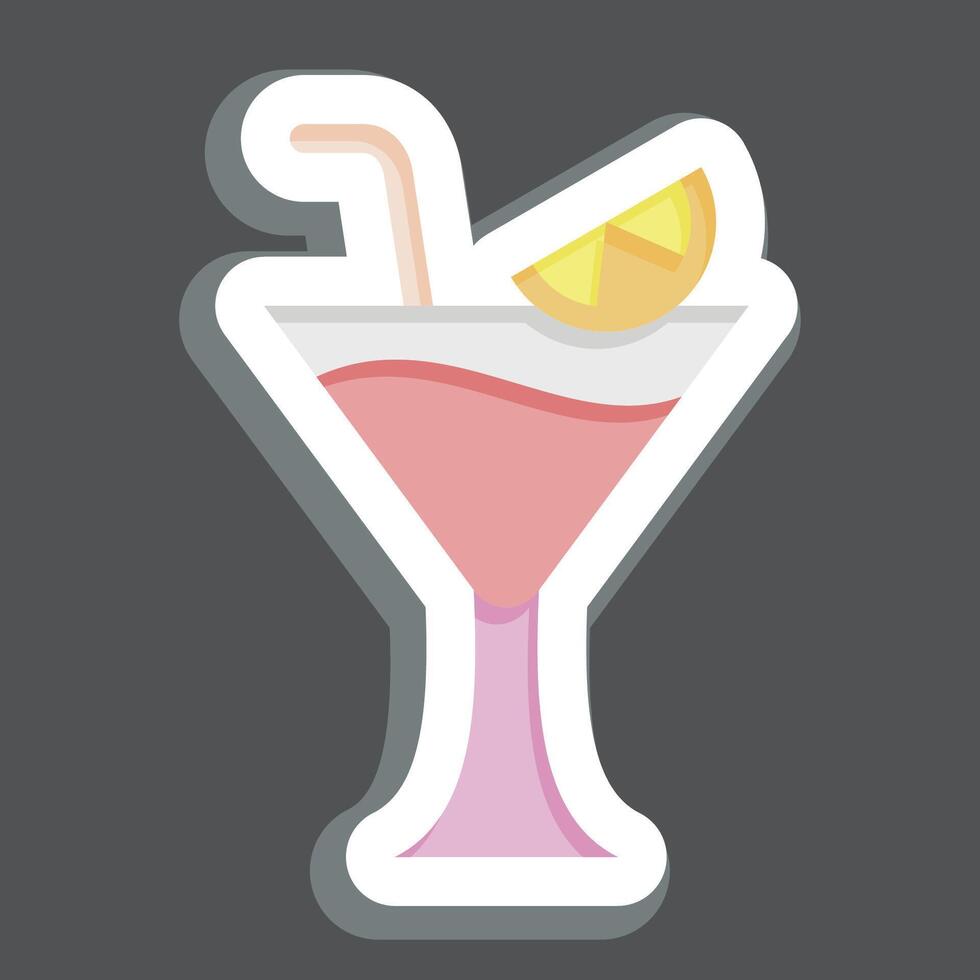 Sticker Martini. related to Cocktails,Drink symbol. simple design editable. simple illustration vector