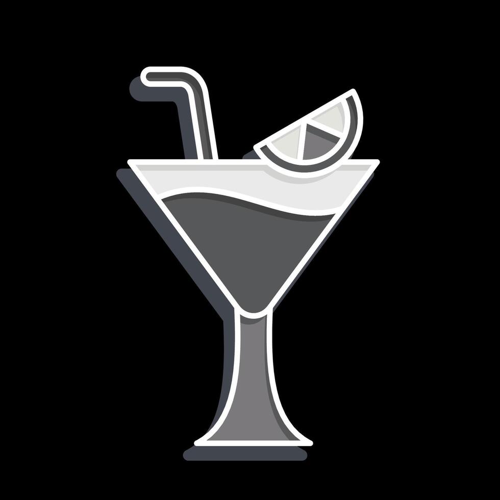 icono martini. relacionado a cócteles, bebida símbolo. lustroso estilo. sencillo diseño editable. sencillo ilustración vector