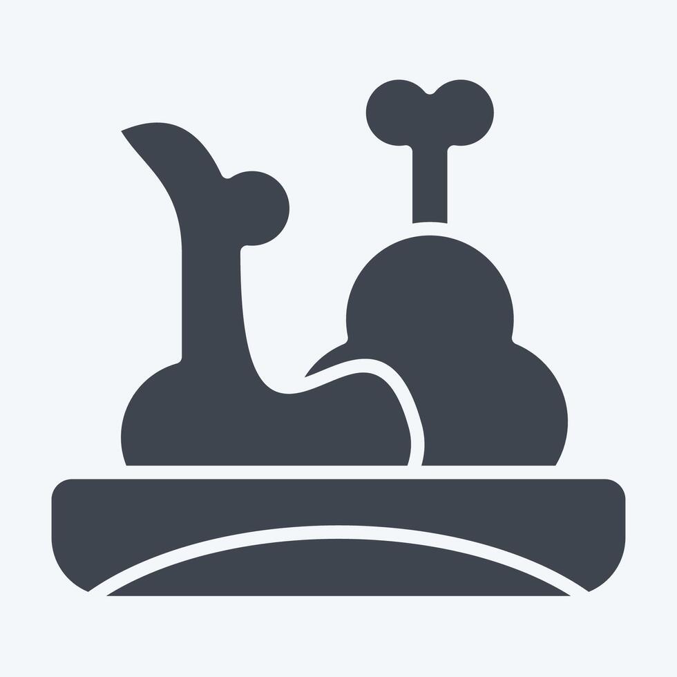 Icon Chicken Leg. related to Picnic symbol. glyph style. simple design editable. simple illustration vector