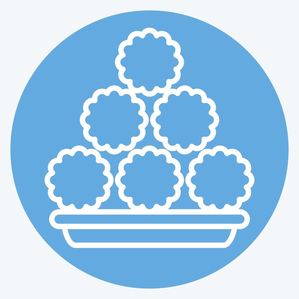 Icon Meatball. related to Fast Food symbol. blue eyes style. simple design editable. simple illustration vector