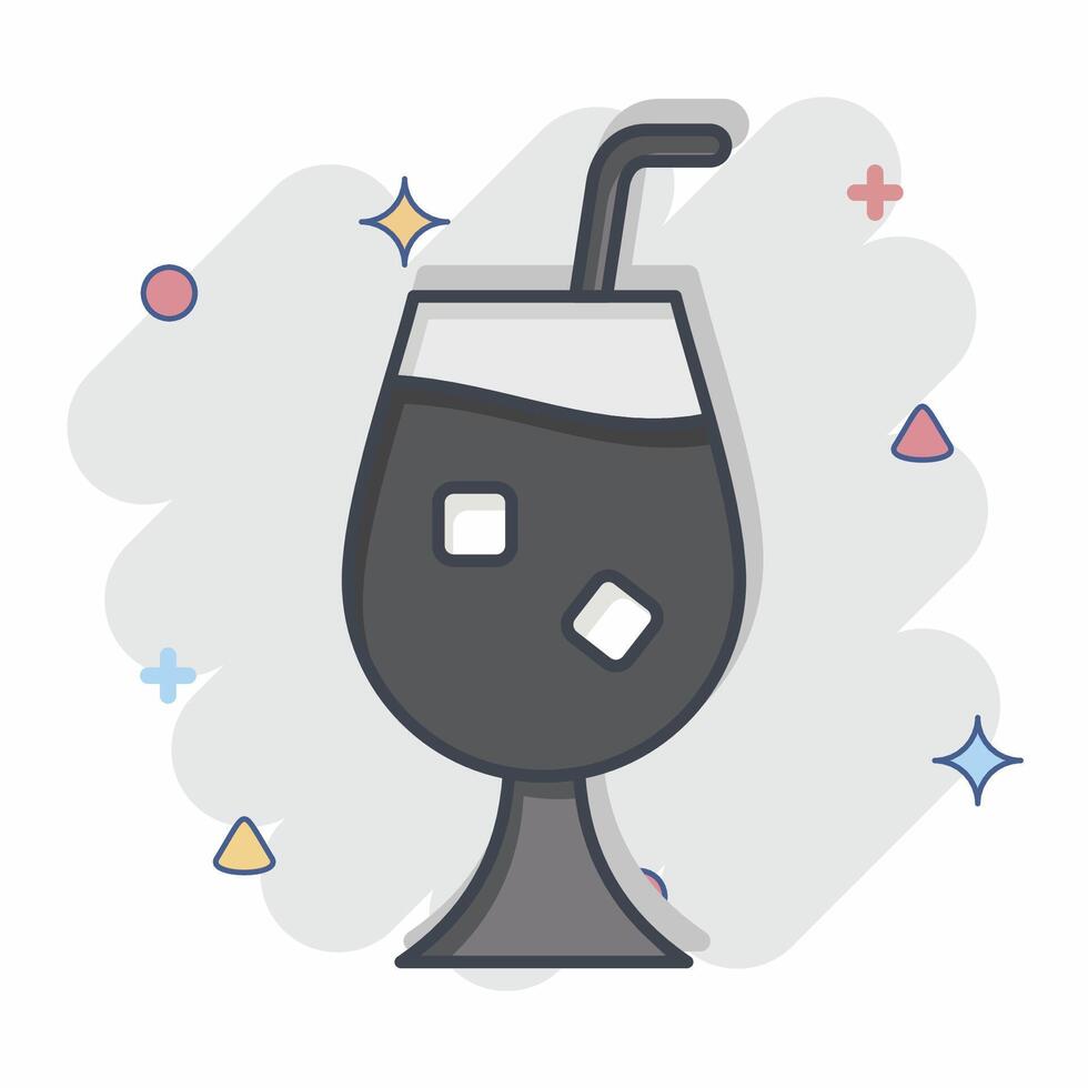 icono qour. relacionado a cócteles, bebida símbolo. cómic estilo. sencillo diseño editable. sencillo ilustración vector