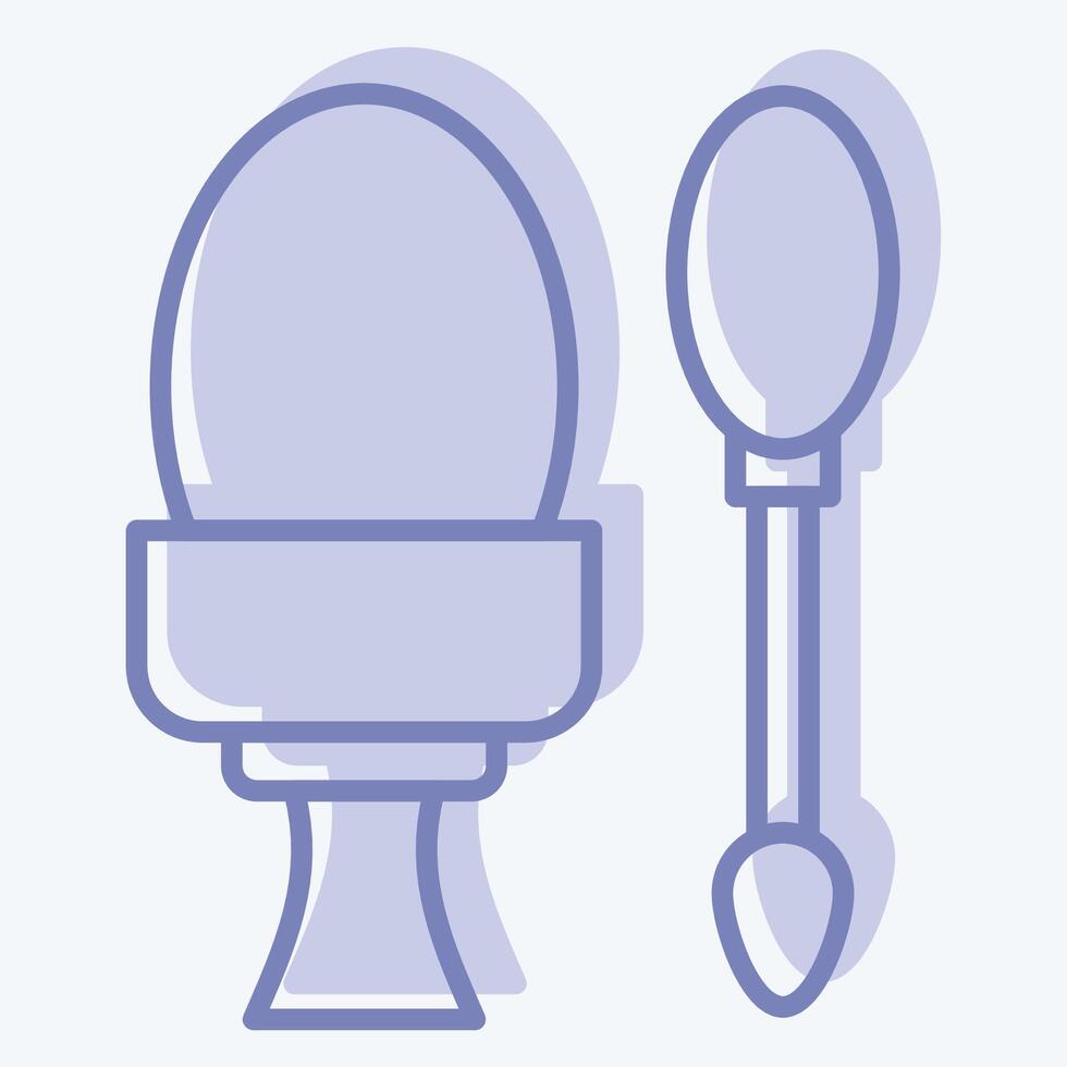 Icon Boiled egg. related to Fast Food symbol. two tone style. simple design editable. simple illustration vector