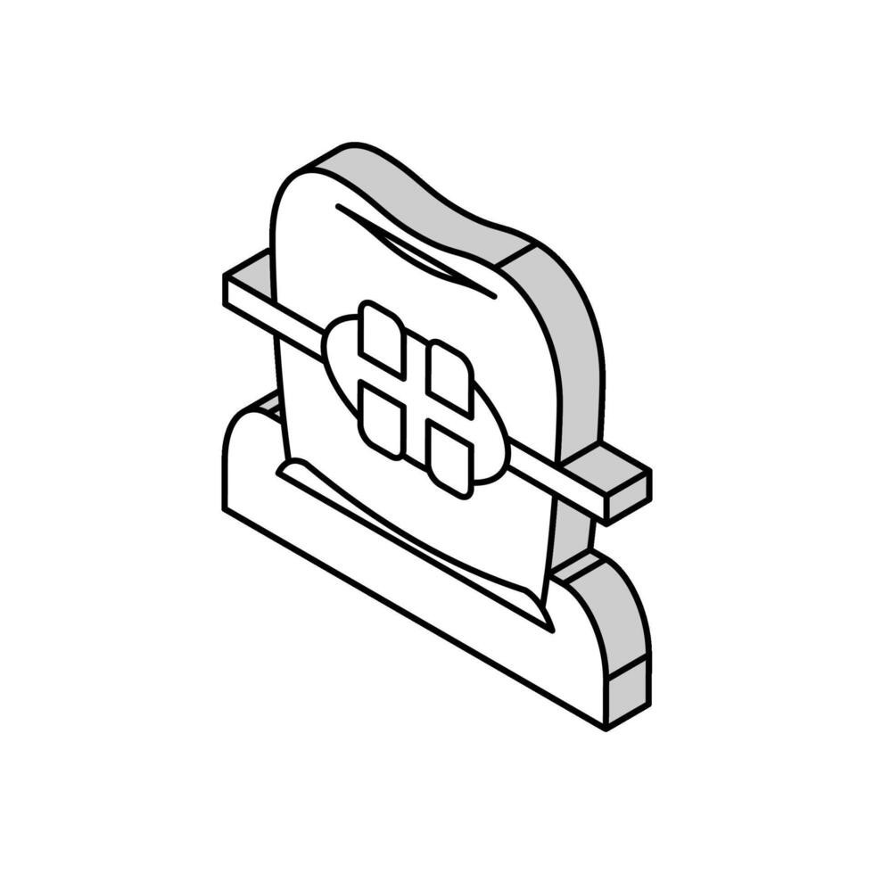 mount tooth braces isometric icon vector illustration