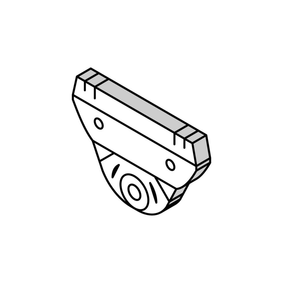 cctv camera with face id isometric icon vector illustration