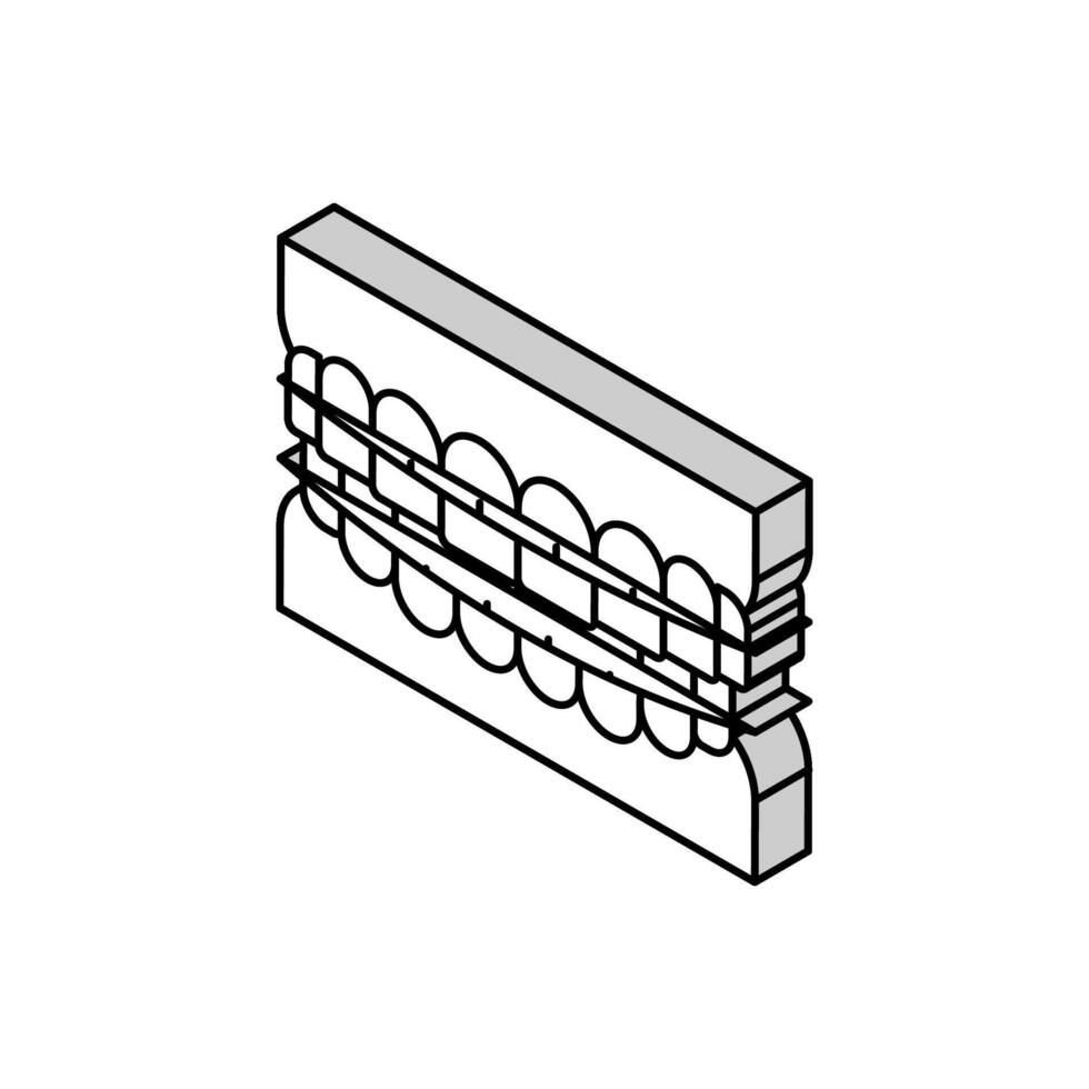 tooth braces isometric icon vector illustration