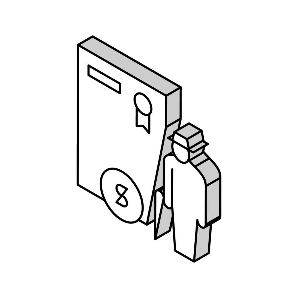 pension allowance isometric icon vector illustration