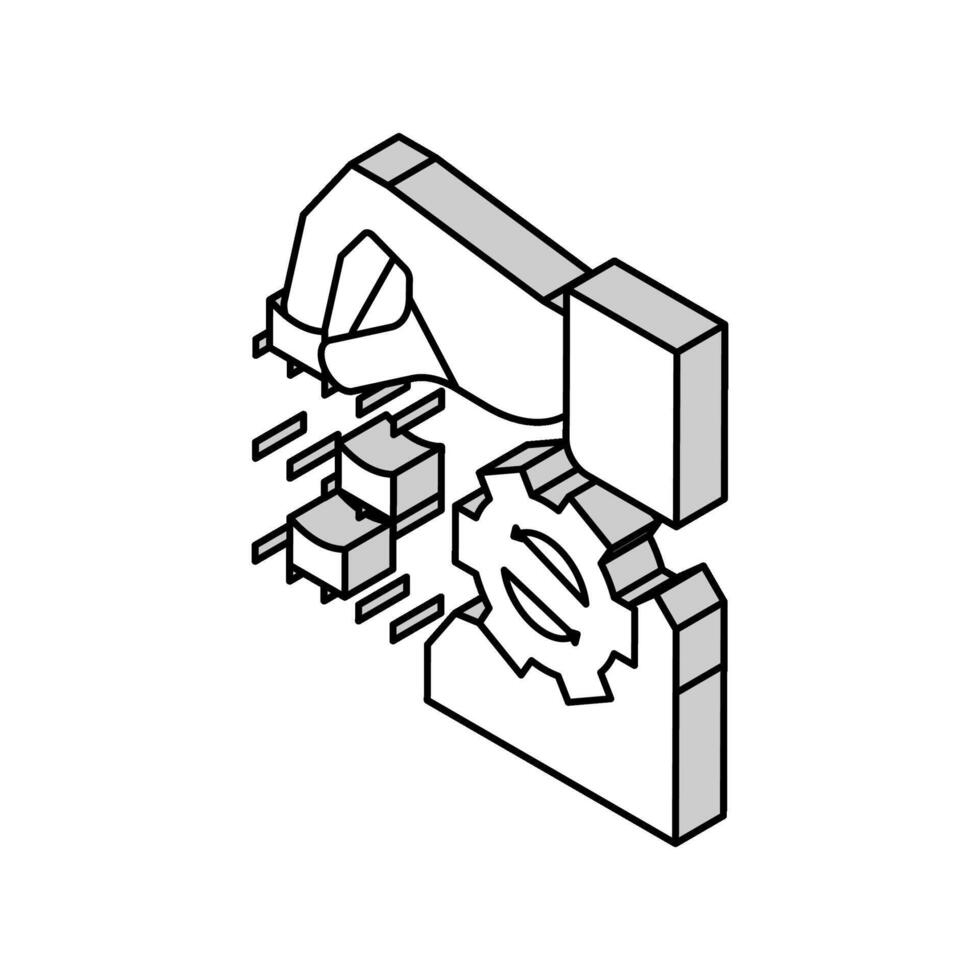 analyzing and optimization isometric icon vector illustration