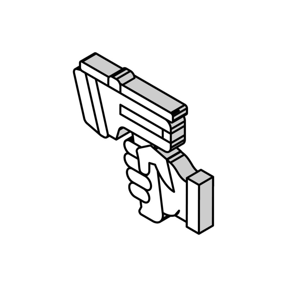 láser pistola para escanear rfid isométrica icono vector ilustración