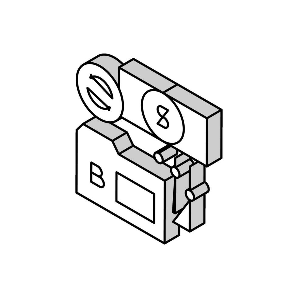 reverse ico isometric icon vector illustration