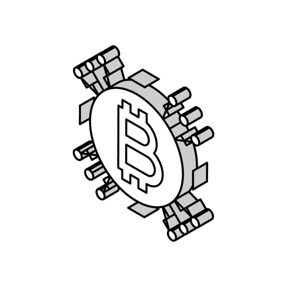 cryptocurrency ico isometric icon vector illustration