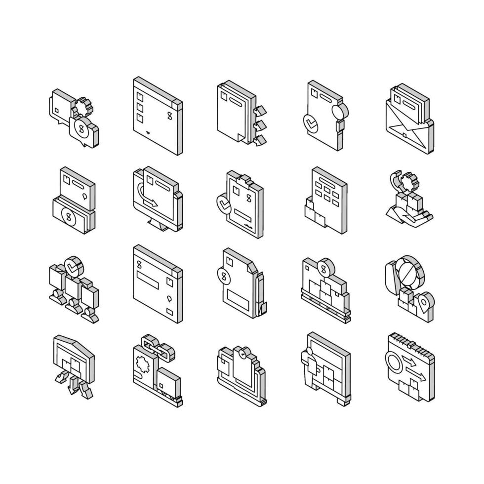 Procurement Process Collection isometric icons set vector