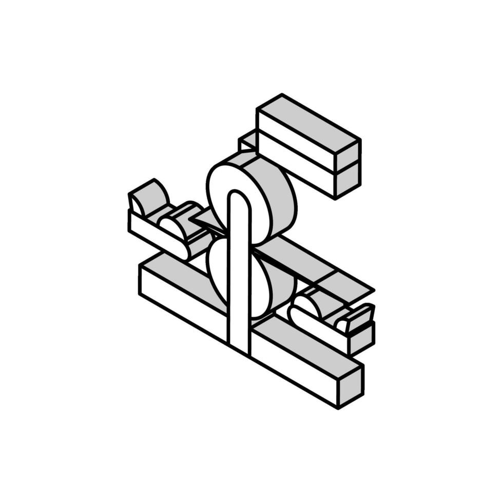 pressing wheels conveyor isometric icon vector illustration