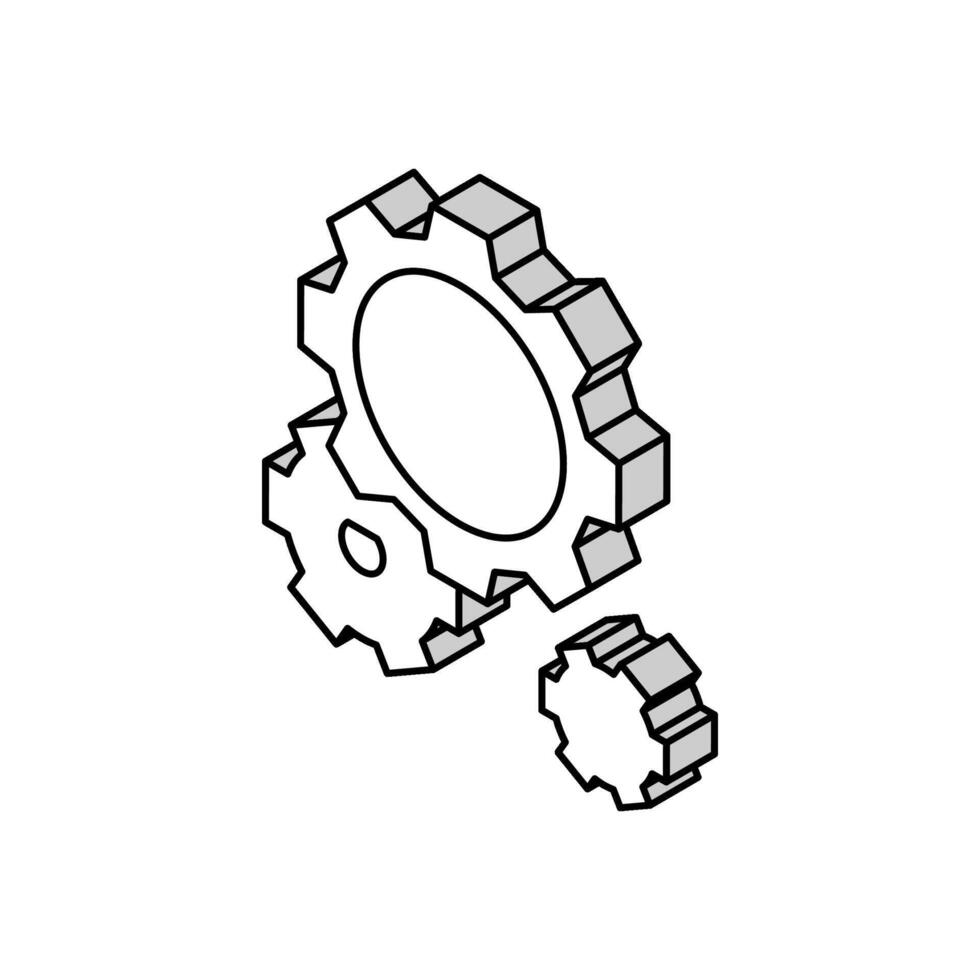 mechanical gears isometric icon vector illustration