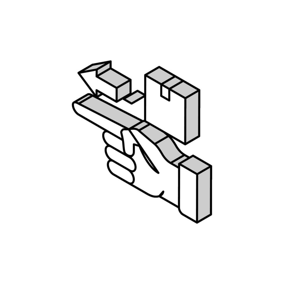 gesture show delivery direction isometric icon vector illustration
