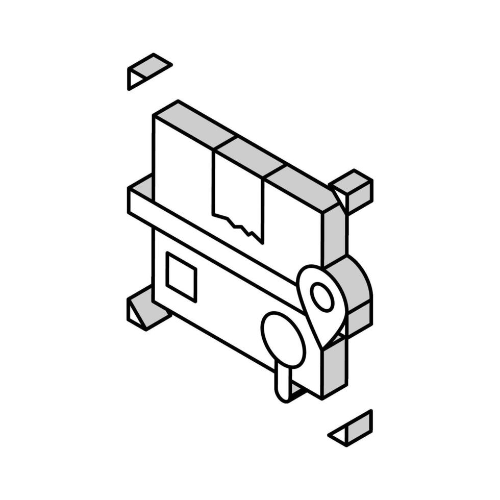 scanning and researching box isometric icon vector illustration