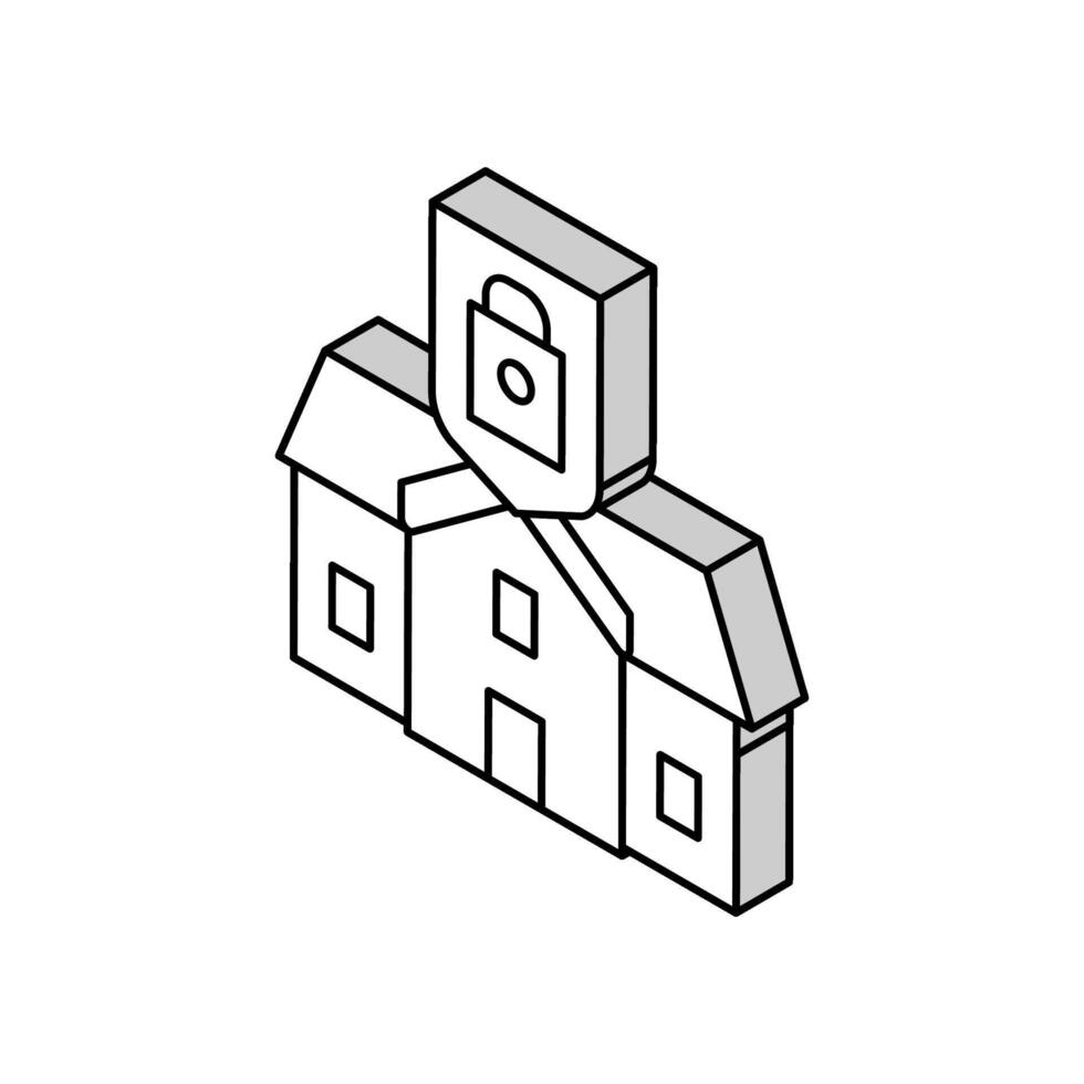 house protect isometric icon vector illustration flat