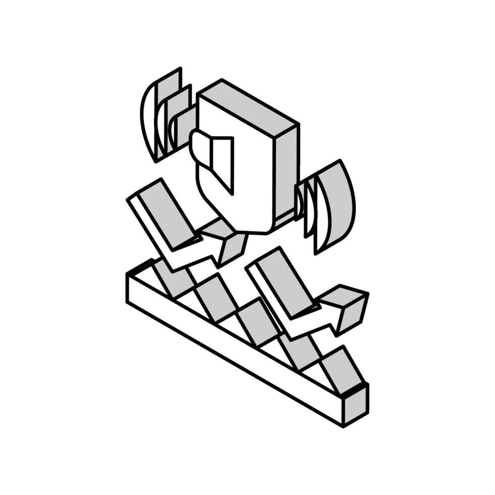 noise protect layer isometric icon vector illustration