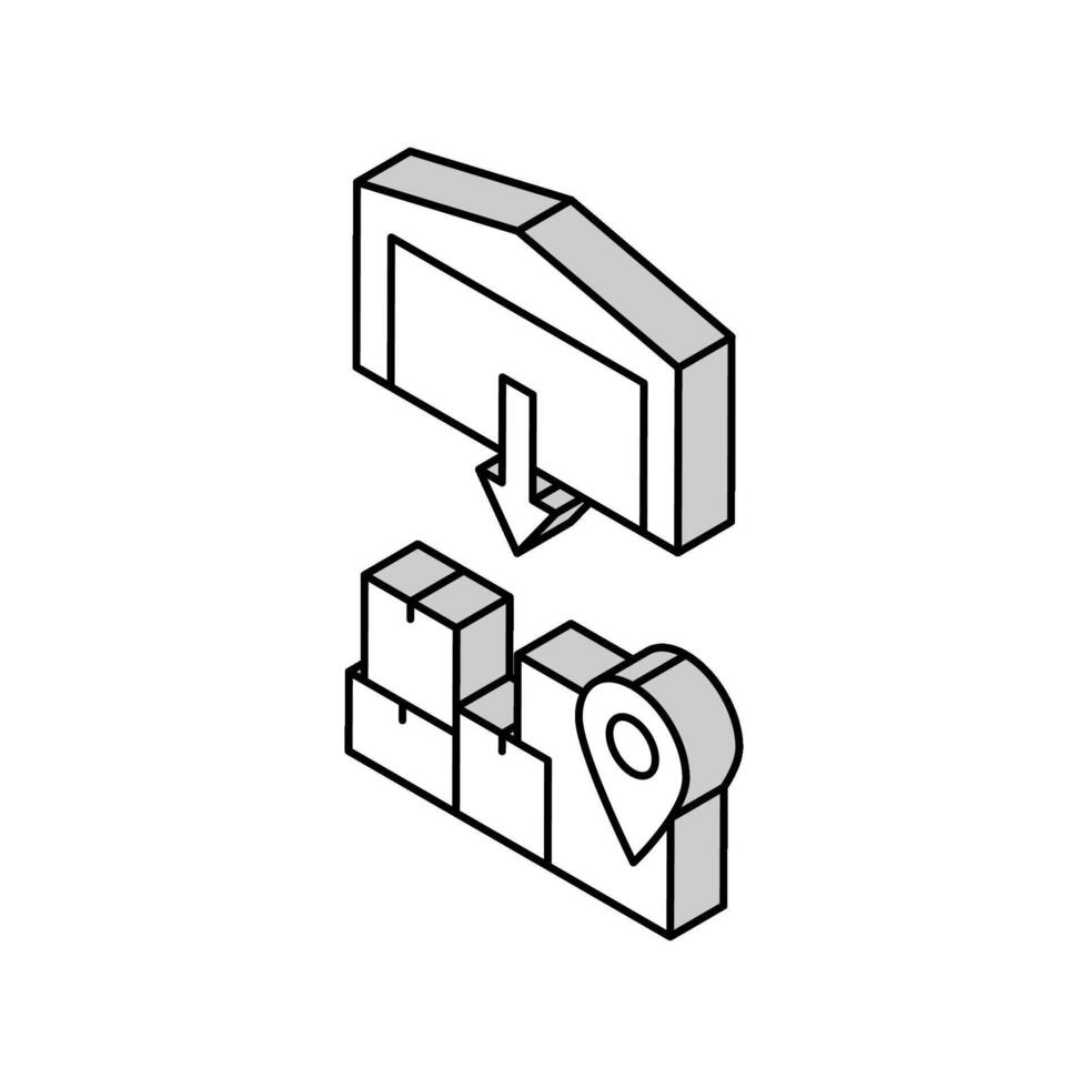 upload from storehouse isometric icon vector illustration