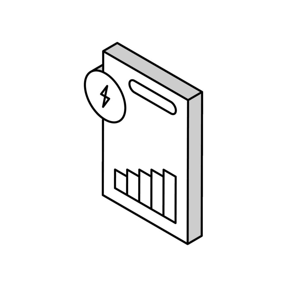invoice document of energy saving isometric icon vector illustration