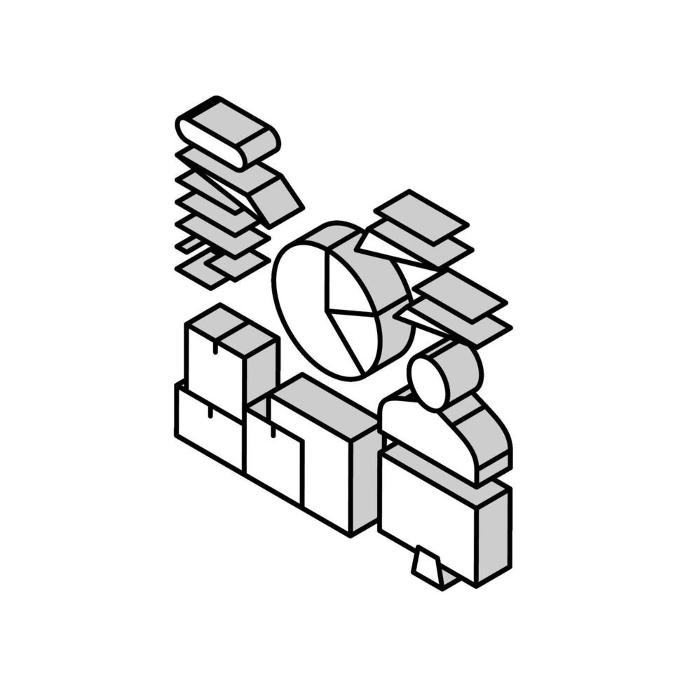 analytics shipment logistics isometric icon vector illustration