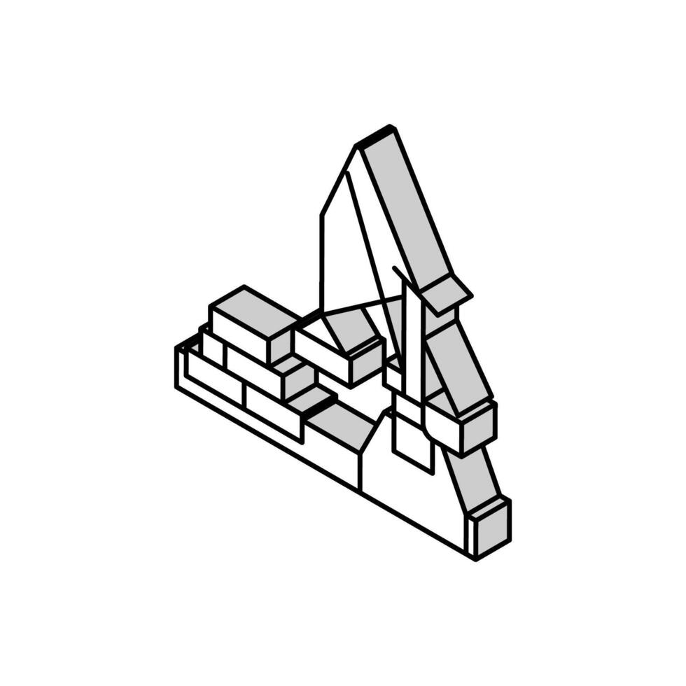 container loader port equipment isometric icon vector illustration