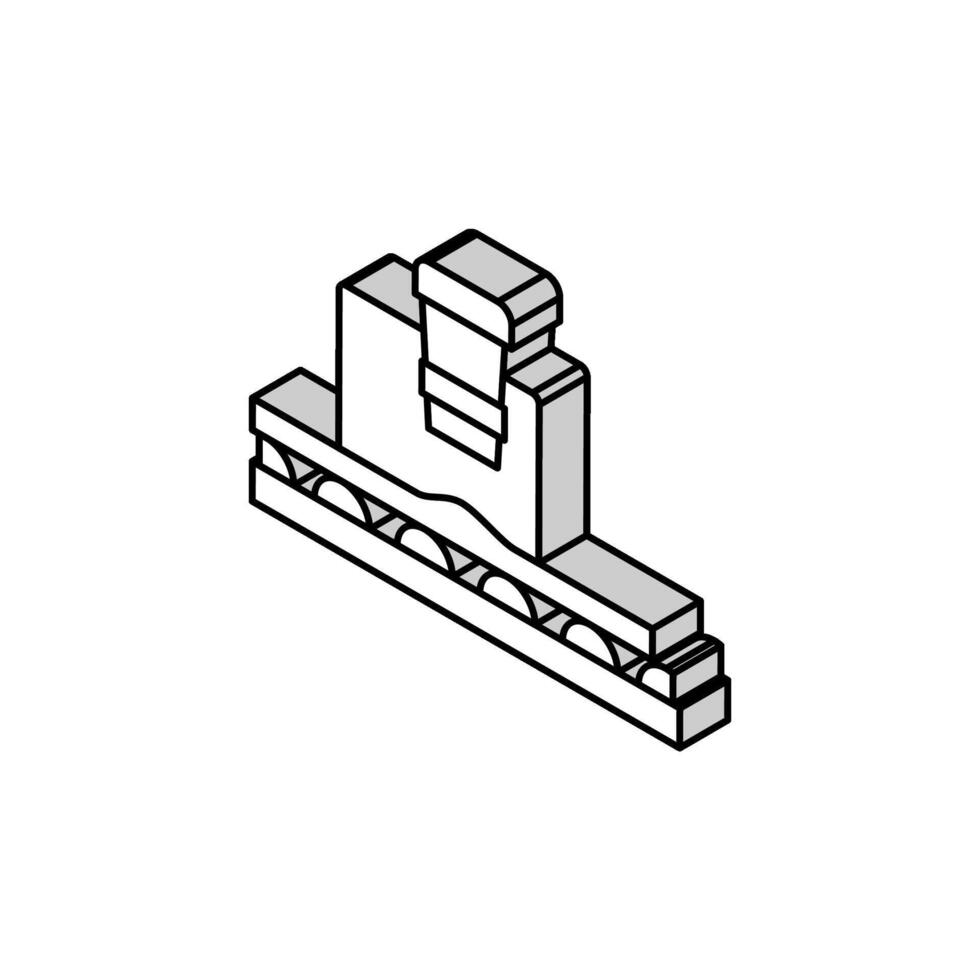 madera contrachapada prensa isométrica icono vector ilustración