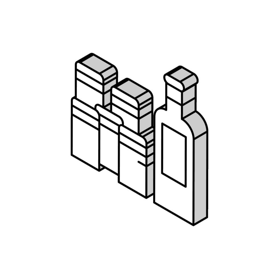 especia contenedores isométrica icono vector ilustración