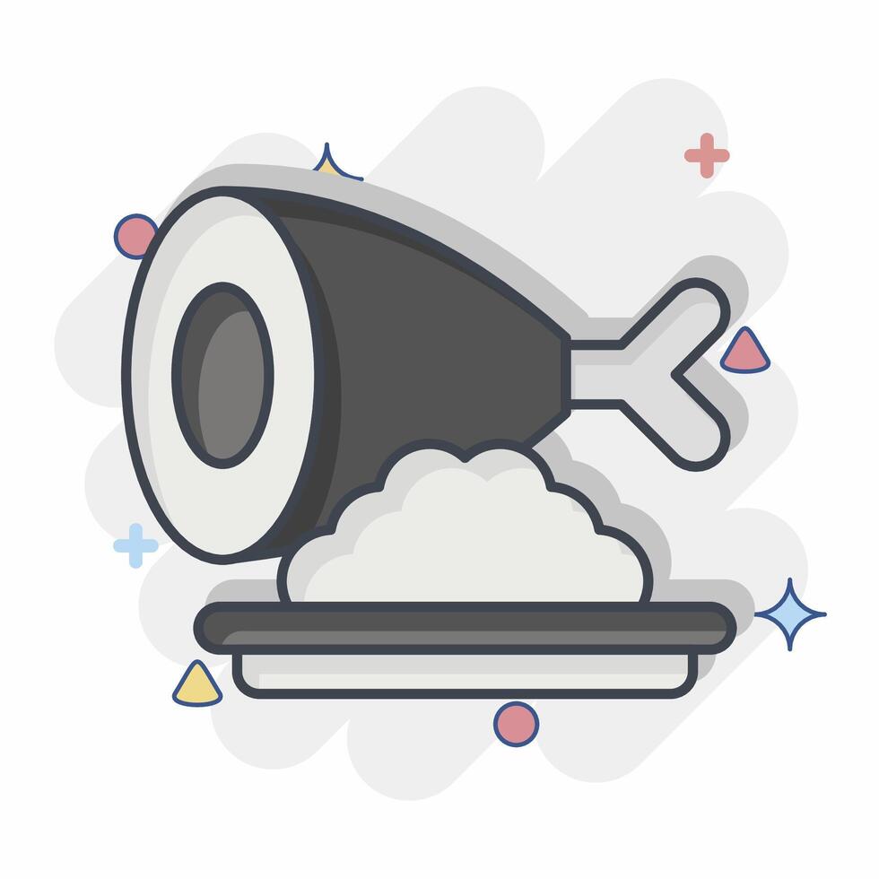 Icon Ham. related to Fast Food symbol. comic style. simple design editable. simple illustration vector