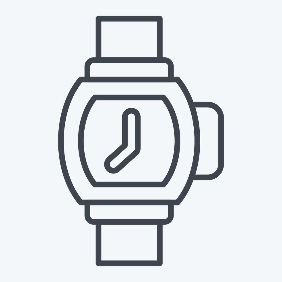 Icon Wristwatch. related to Jewelry symbol. line style. simple design editable. simple illustration vector