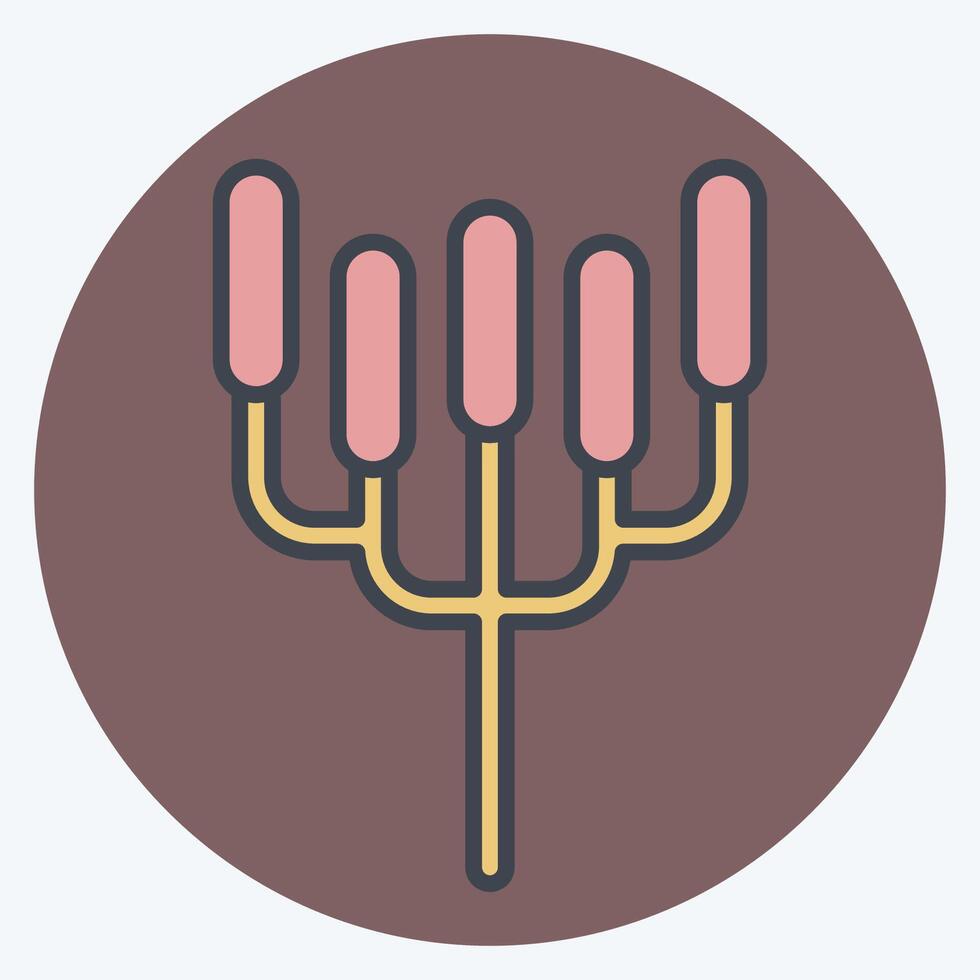 Icon Candelabra Tree. related to Kenya symbol. color mate style. simple design editable. simple illustration vector