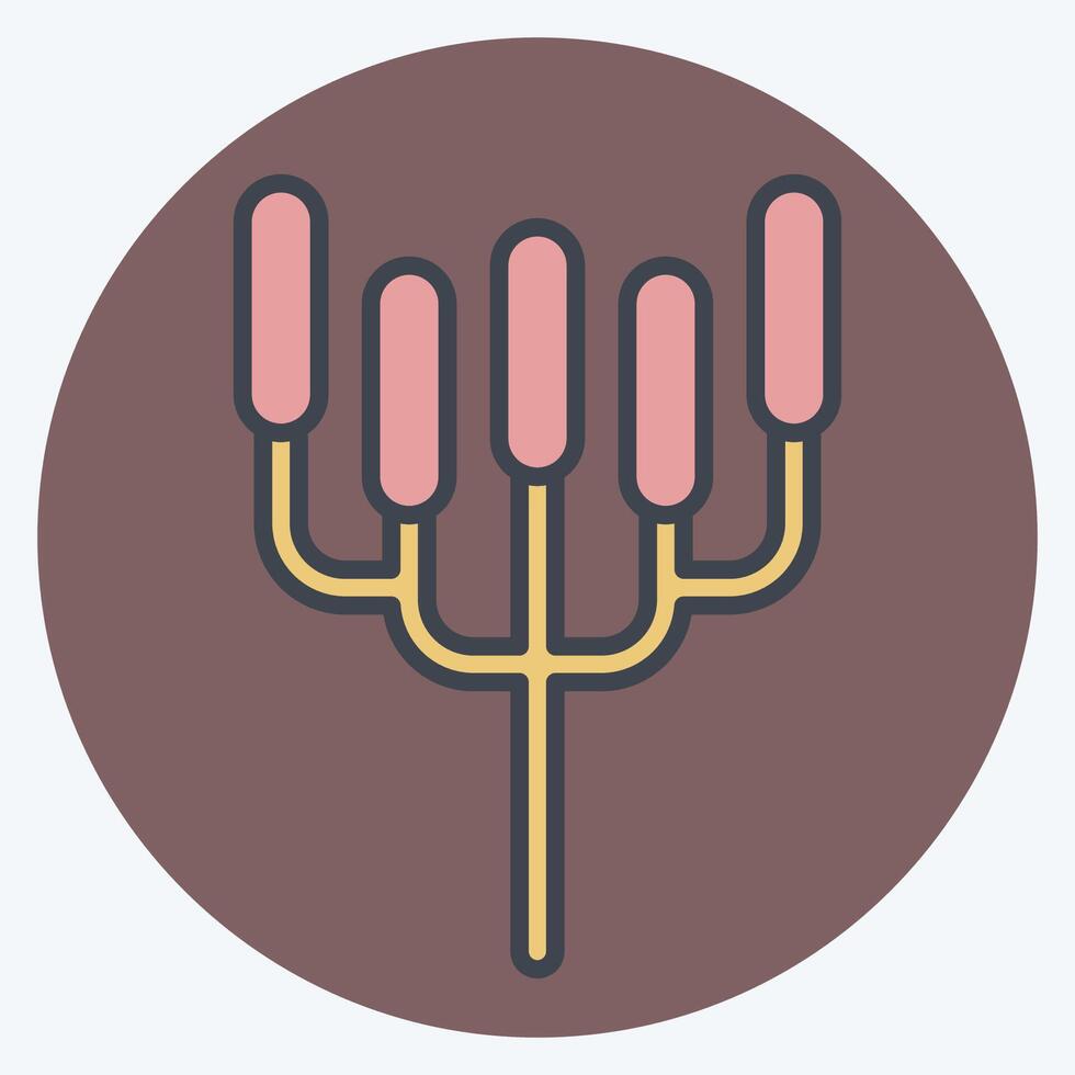 Icon Candelabra Tree. related to Kenya symbol. color mate style. simple design editable. simple illustration vector