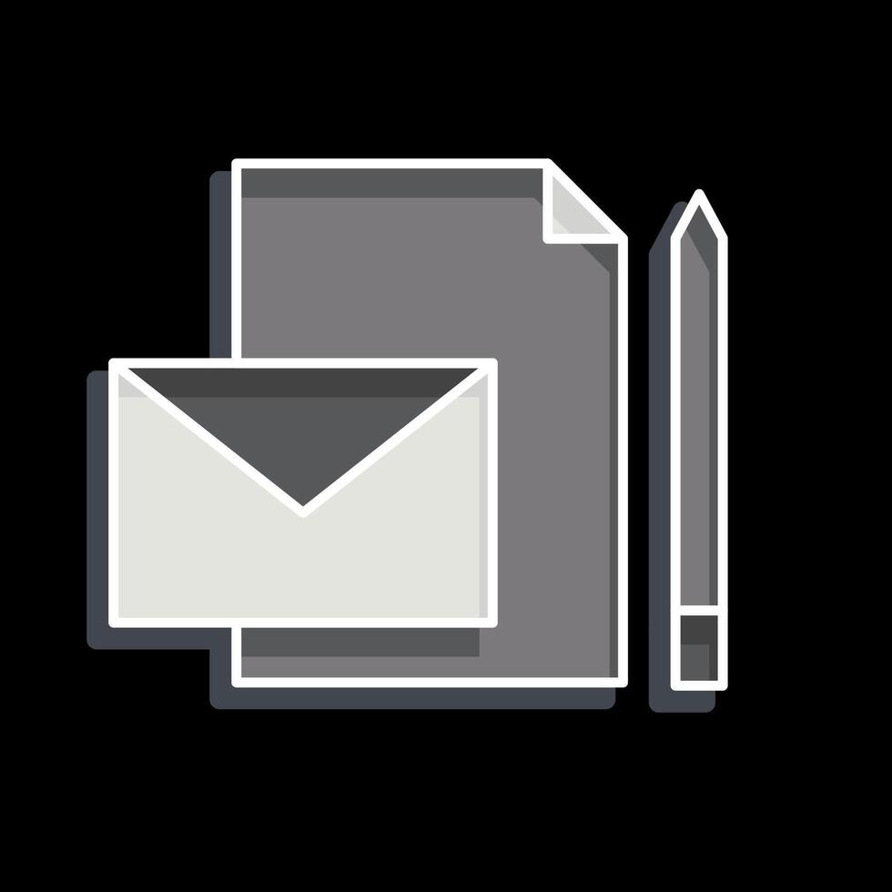 Icon Stationery. related to Creative Concept symbol. glossy style. simple design editable. simple illustration vector