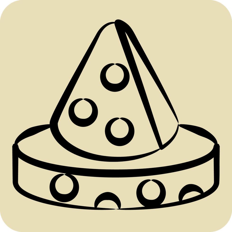 icono queso. relacionado a picnic símbolo. mano dibujado estilo. sencillo diseño editable. sencillo ilustración vector