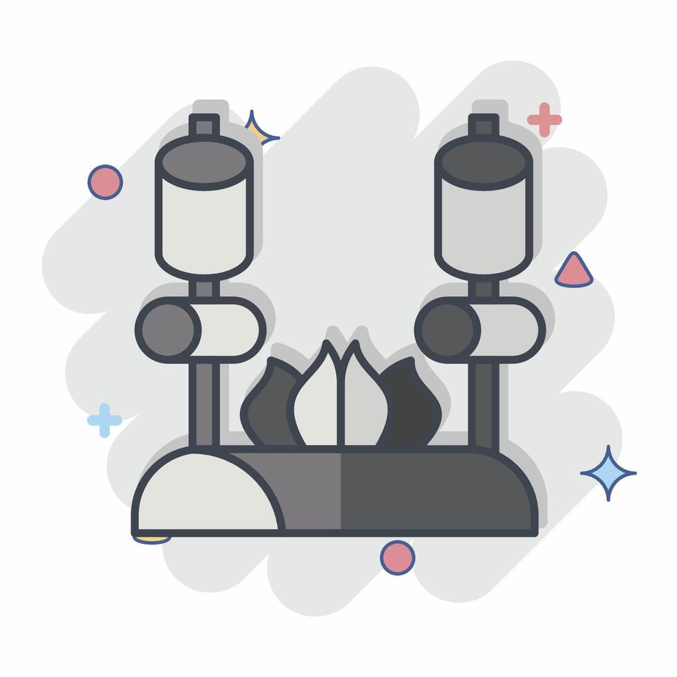 Icon Bonfire. related to Picnic symbol. comic style. simple design editable. simple illustration vector