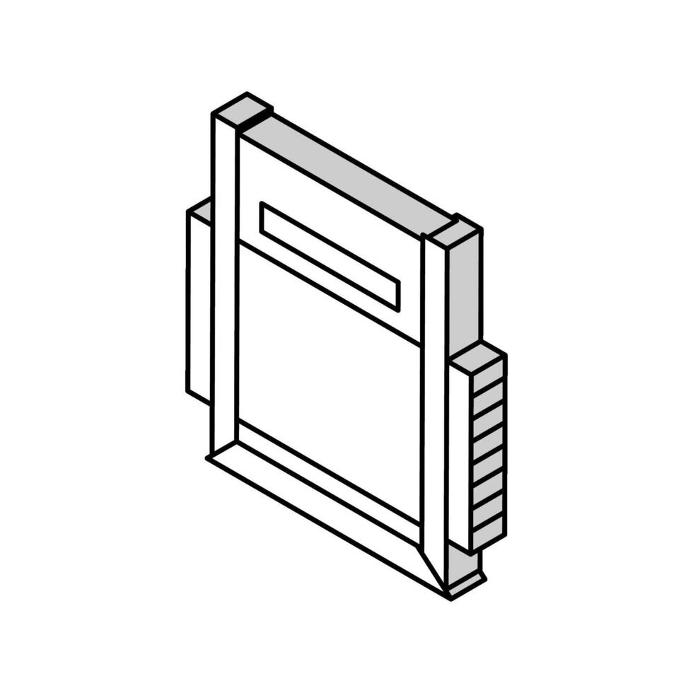 veneer dryer machine isometric icon vector illustration