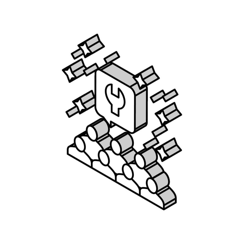 advertising settings crowdsoursing isometric icon vector illustration