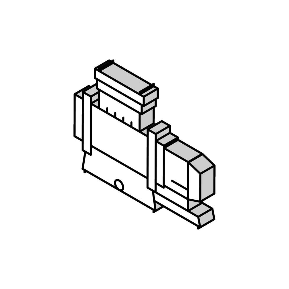 membrana compresor isométrica icono vector ilustración plano