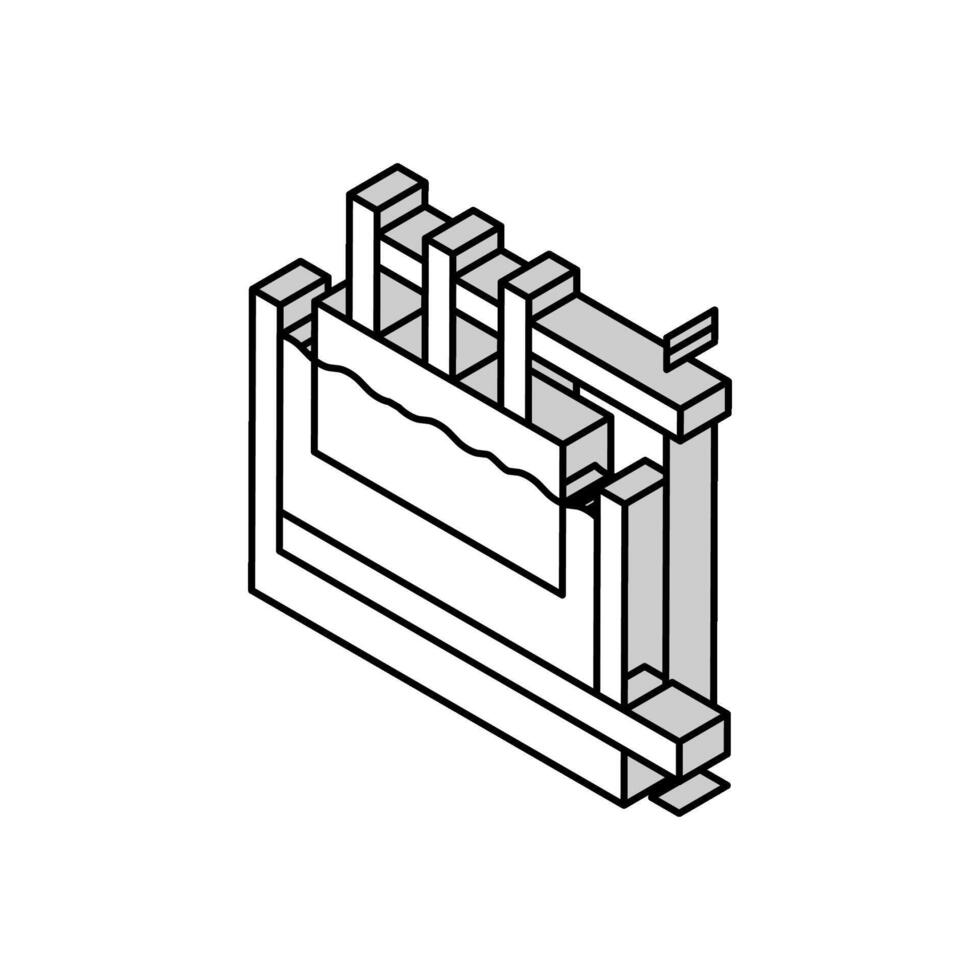 electrolysis aluminium production isometric icon vector illustration