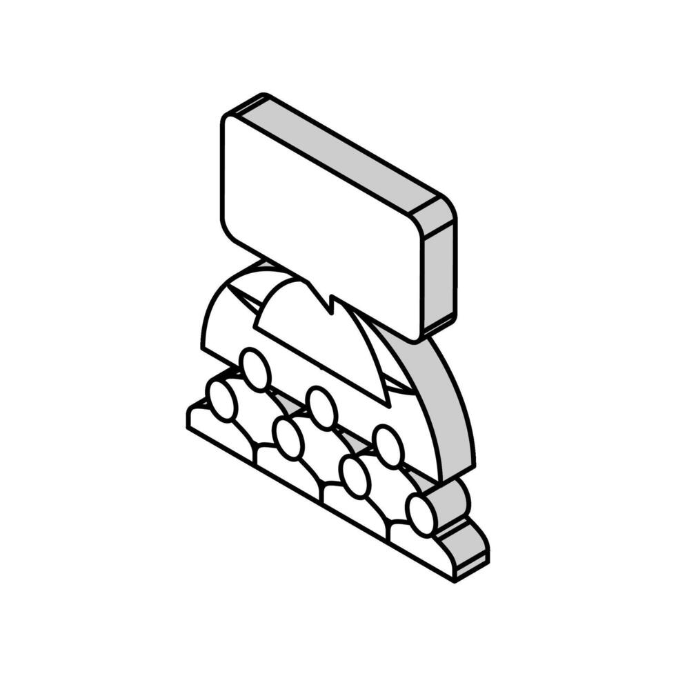 global crowdsoursing isometric icon vector illustration flat