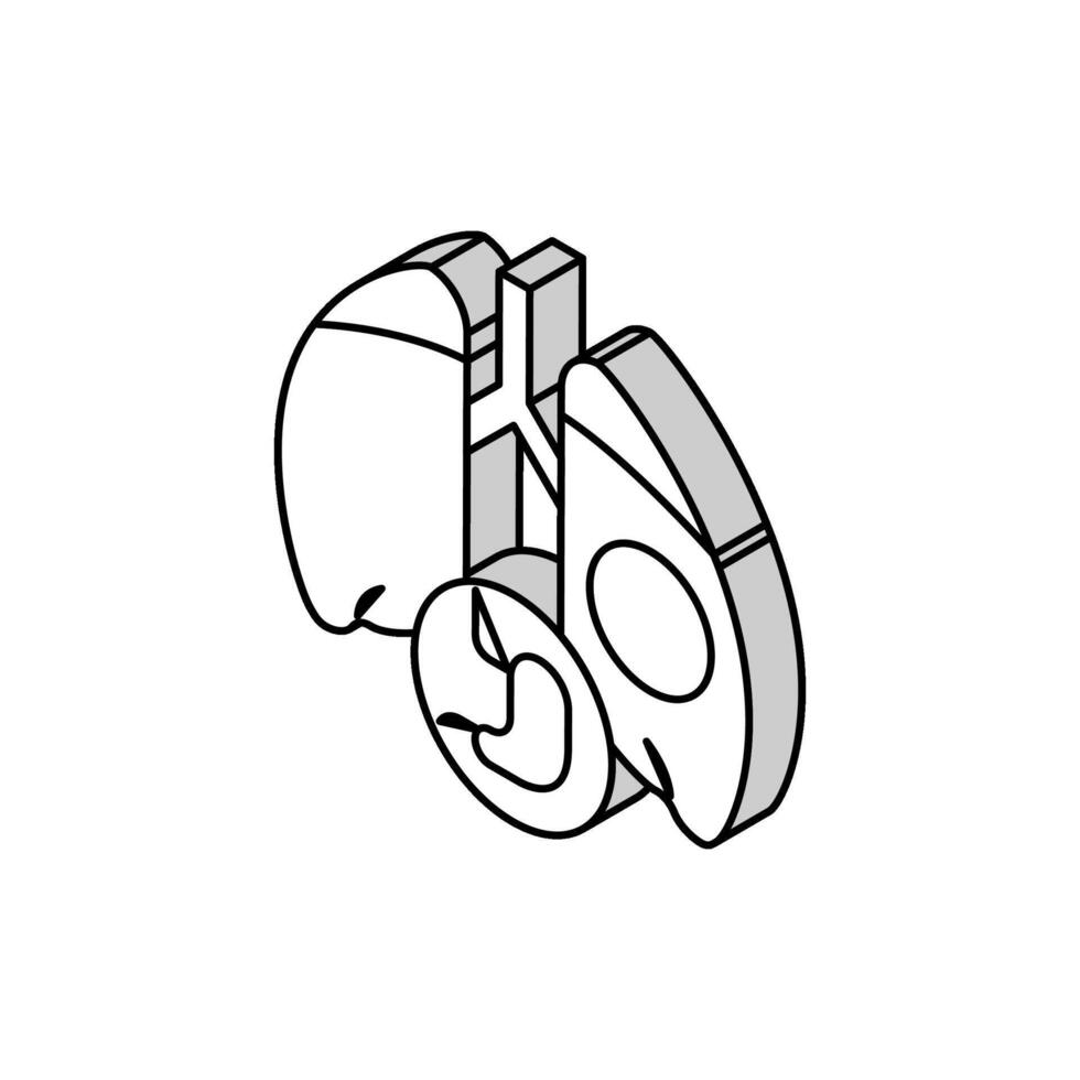 lung or breathing problems isometric icon vector illustration