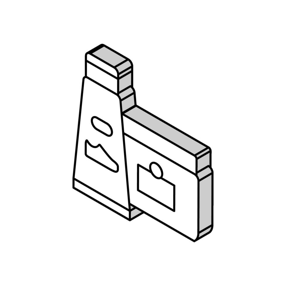 fat shoe care isometric icon vector illustration