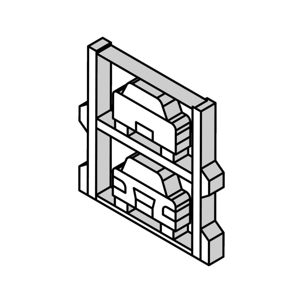 modern multilevel parking isometric icon vector illustration