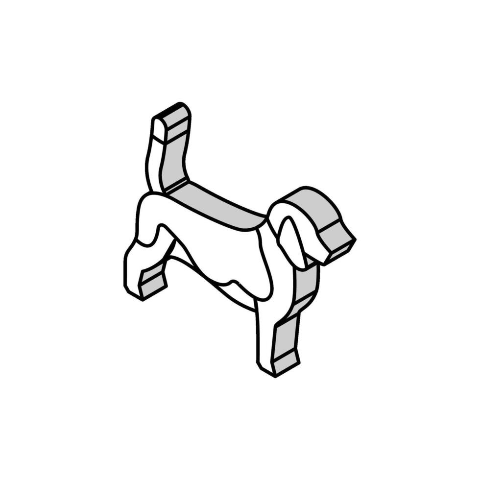 beagle perro isométrica icono vector ilustración