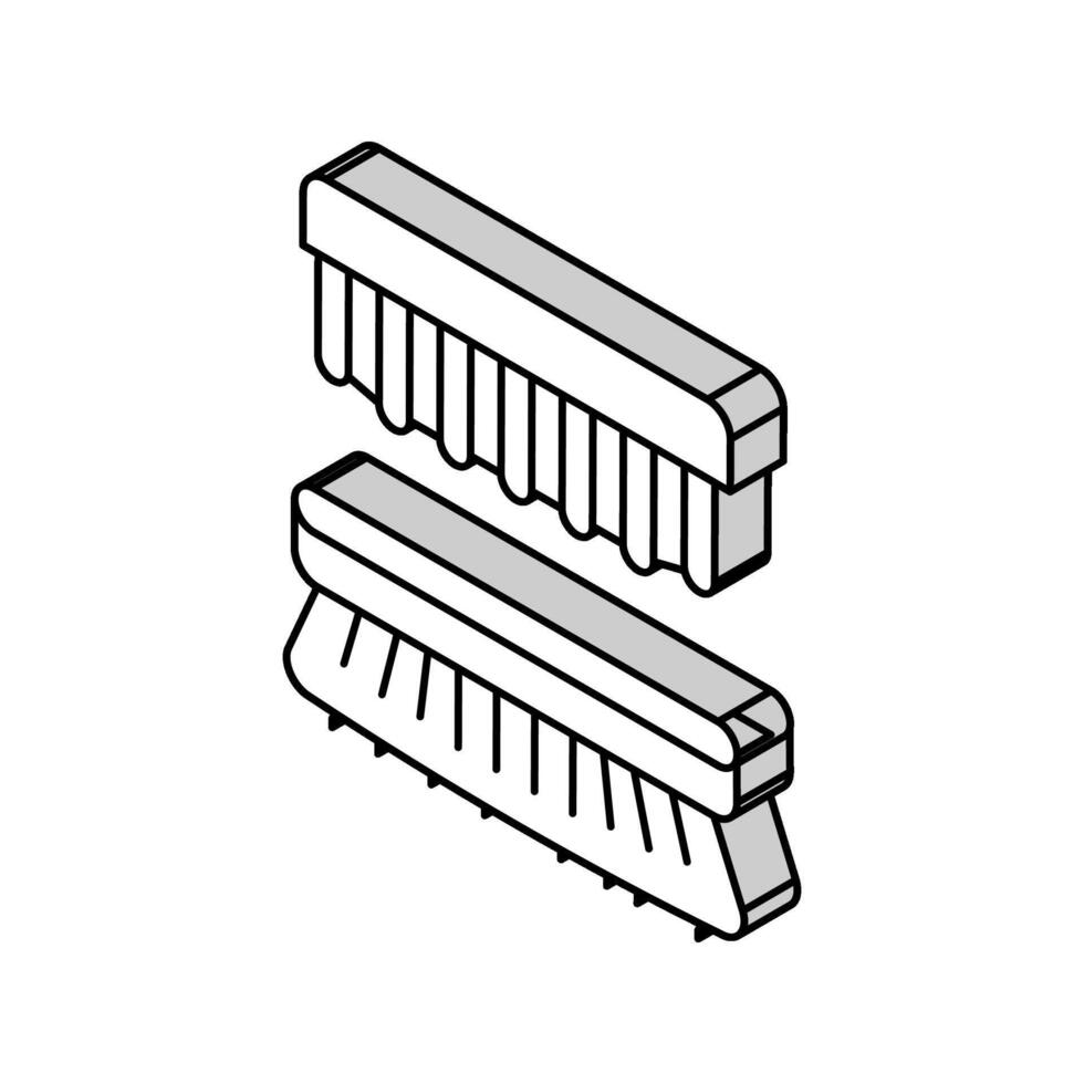 cepillo zapato cuidado isométrica icono vector ilustración