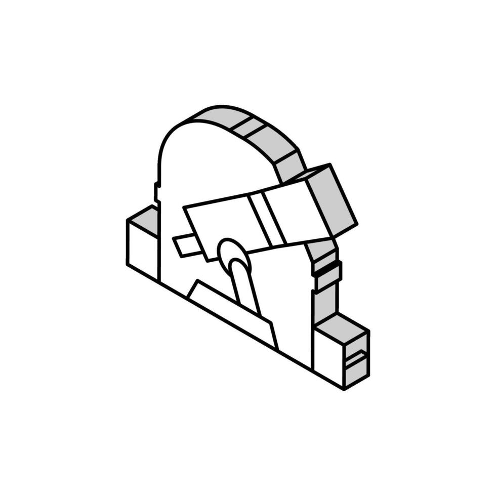 telescopio de observatorio isométrica icono vector ilustración