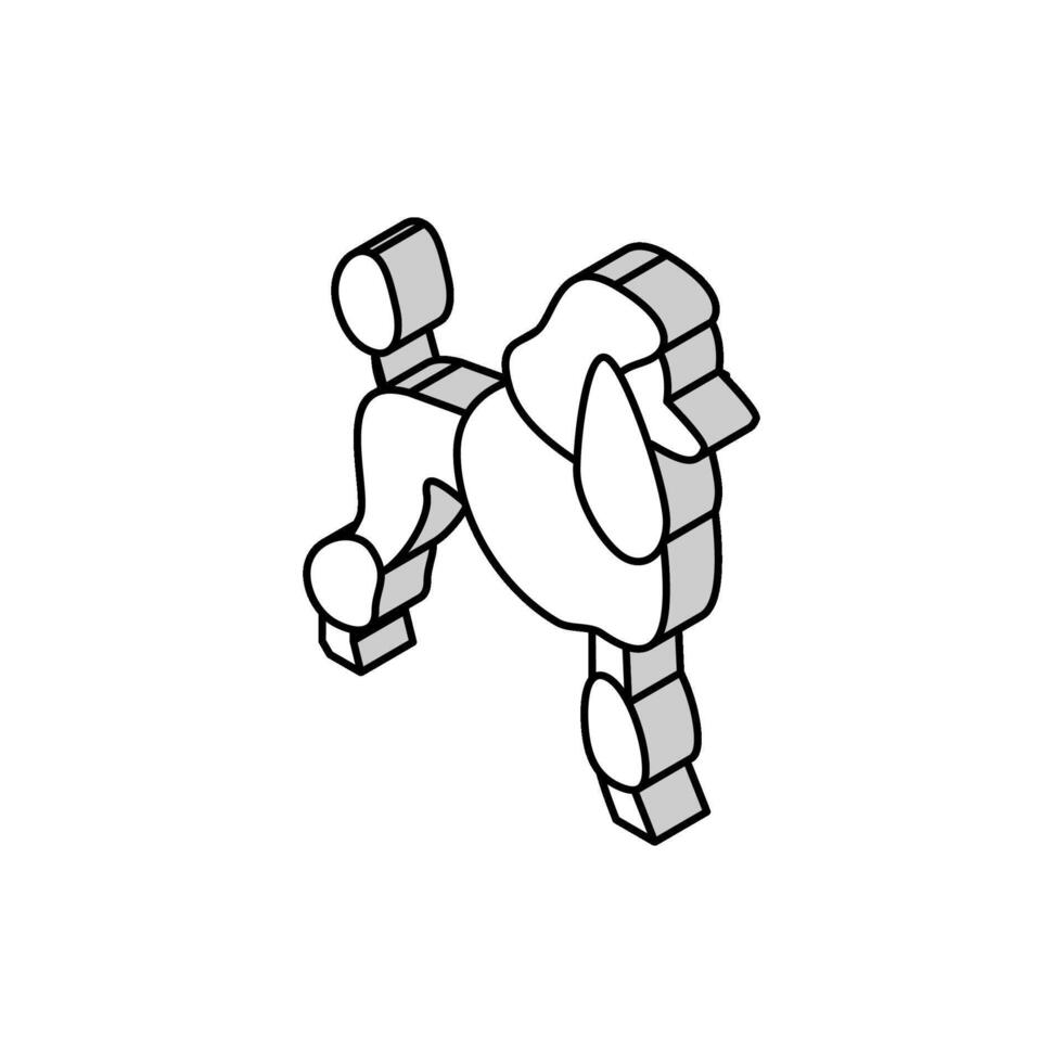 poodle dog isometric icon vector illustration